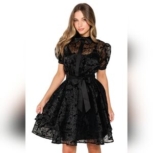 Blackmilk Witching Hour Puff Sleeve Buttoned Dress